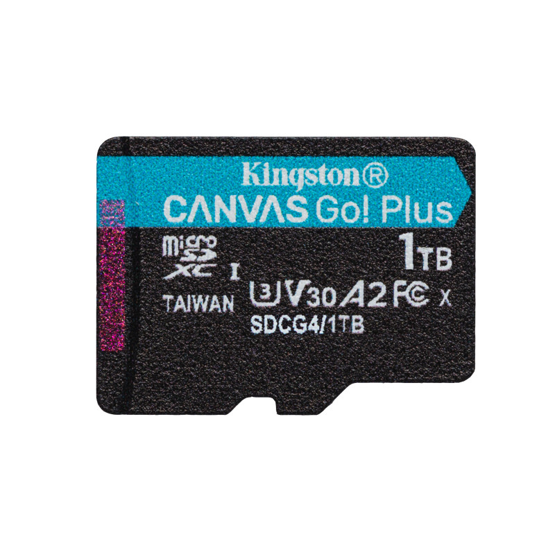 Kingston Technology SDCG4/1TB Tarjeta microSDXC Canvas Go Plus Gen4 de 1 TB, 200 MB/s, A2 U3 V30 y adaptador, 1 TB, MicroSD,