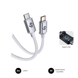 SUBBLIM SUBCAB-C06011 CABLE OPTIMUS 60W C-C 2m WHITE, 2 m, USB C, USB C, USB 2.0, 0,48 Gbit/s, Blanco