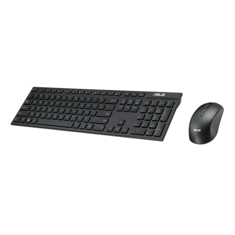 ASUS 90XB0440-BKM030 W2500, Completo (100%), Inalámbrico, RF inalámbrico, QWERTY, Negro, Ratón incluido