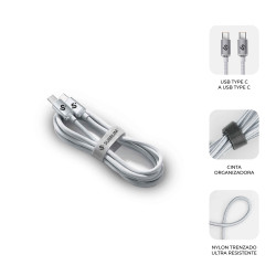 SUBBLIM SUBCAB-C06010 CABLE OPTIMUS 60W C-C 1m WHITE, 1 m, USB C, USB C, USB 2.0, 0,48 Gbit/s, Blanco 2