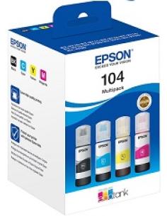 tinta 104 pack 4 cartuchos (negro, amarillo, cian y magenta) para ecotank