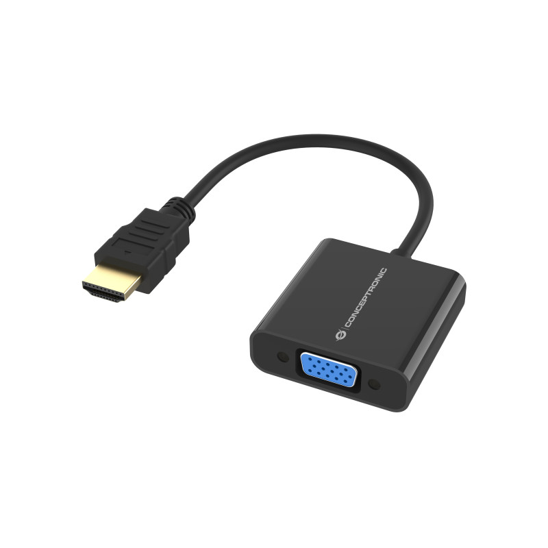 Conceptronic ABBY20B ABBY20B, 0,25 m, HDMI tipo A (Estándar), VGA (D-Sub), Macho, Hembra, Derecho