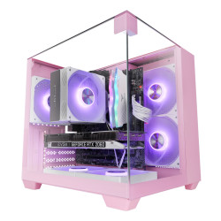 Mars Gaming MCVISIONMP MC-VISIONMP, Mini Tower, PC, Rosa, micro ATX, Mini-ITX, Metal, Vidrio templado, Juego 2