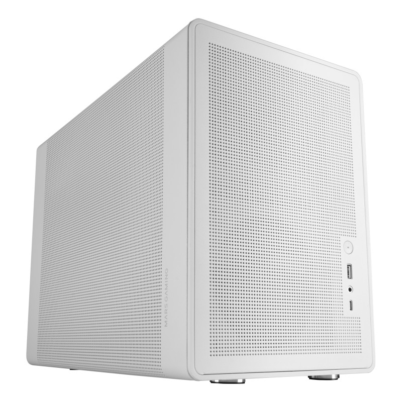 Mars Gaming MCXPROW MC-XPROW, Mini Tower, PC, Blanco, micro ATX, Mini-ITX, Malla, Hogar / Oficina