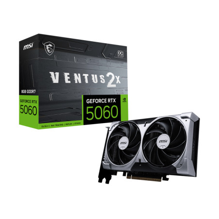 MSI GEFORCE RTX 5060 8G VENTUS 2X OC GeForce RTX 5060 8G VENTUS 2X OC, GeForce RTX 5060, 8 GB, GDDR7, 128 bit, 7680 x 4320