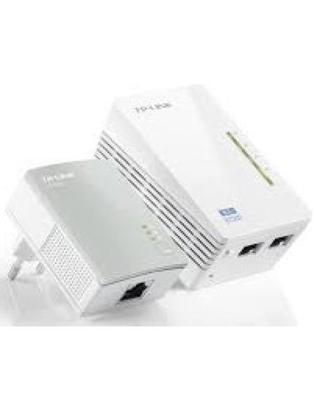 powerline kit av600 cableado y wifi hasta 300mbps cableado hasta 600mbps 2 puertos ethernet 10/100mbps compuesto por un tl-wpa42