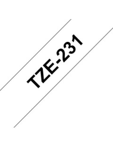 cinta laminada texto negro sobre fondo blanco ancho 12mm bobina 8 metros