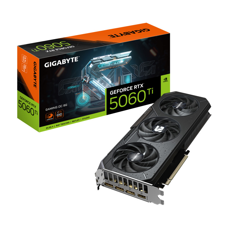 GIGABYTE GV-N506TGAMING OC-8GD GeForce RTX 5060 Ti GAMING OC 8G Tarjeta Gráfica – 8 GB GDDR7, 128 bits, PCI-E 5.0, 2647 MHz