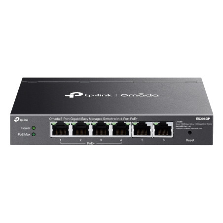 TP-Link ES206GP Omada ES206GP, Gestionado, Gigabit Ethernet (10/100/1000), Energía sobre Ethernet (PoE), Montaje de pared