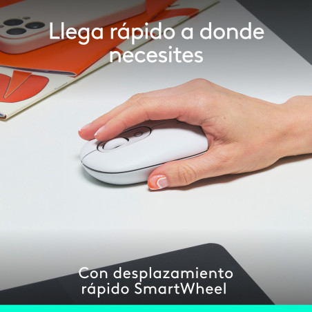 Logitech 910-007411 POP Mouse, ratón inalámbrico Bluetooth compacto y portátil con botones programables y clics discretos,