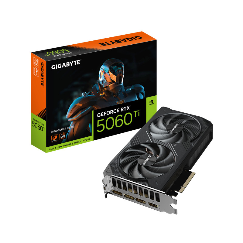 GIGABYTE GV-N506TWF2OC-8GD GeForce RTX 5060 Ti WINDFORCE OC 8G Tarjeta Gráfica – 8 GB GDDR7, 128 bits, PCI-E 5.0, 2587 MHz