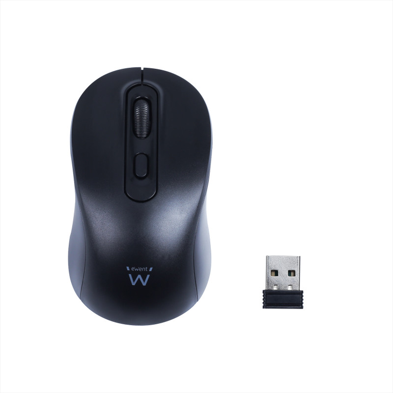 Ewent EW3218 Ratón óptico inalámbrico 800-1200-1600dpi y clics silenciosos, Ambidextro, Óptico, RF inalámbrico, 1600 DPI,