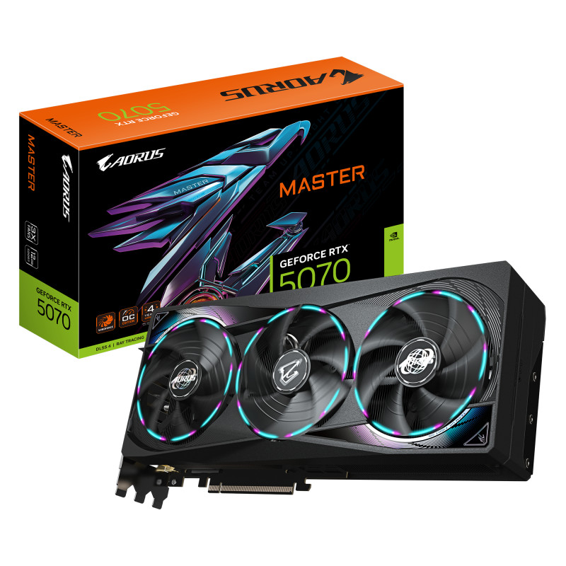 GIGABYTE GV-N5070AORUS M-12GD AORUS GeForce RTX 5070 MASTER 12G Tarjeta Gráfica - 12GB GDDR7, 192 bits, PCI-E 5.0, 2715 MHz