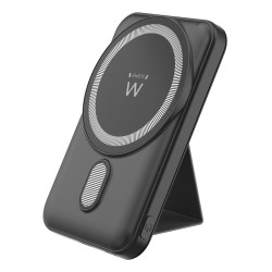 Ewent EW1162 POWER BANK Mag SAFE 10000 mAh PD 22.5W, 10000 mAh, Polímero de litio, Cargador inalámbrico, 22,5 W, Negro