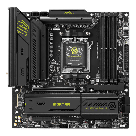 MSI MAG B850M MORTAR WIFI MAG B850M MORTAR WIFI, AMD, Zócalo AM5, AMD Ryzen 7000 Series, AMD Ryzen 8000 Series, AMD Ryzen 9000