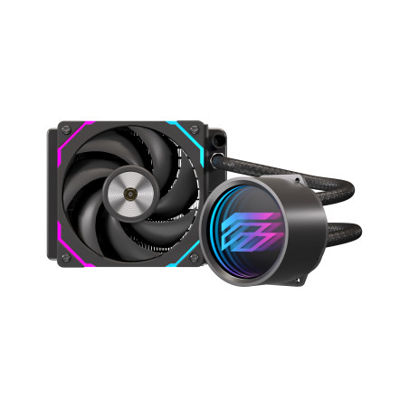 Einarex EXWC-FX-1120R-B FLUX 120 RGB Black, Sistema de refrigeración líquida todo en uno, 12 cm, 800 RPM, 2600 RPM, Negro