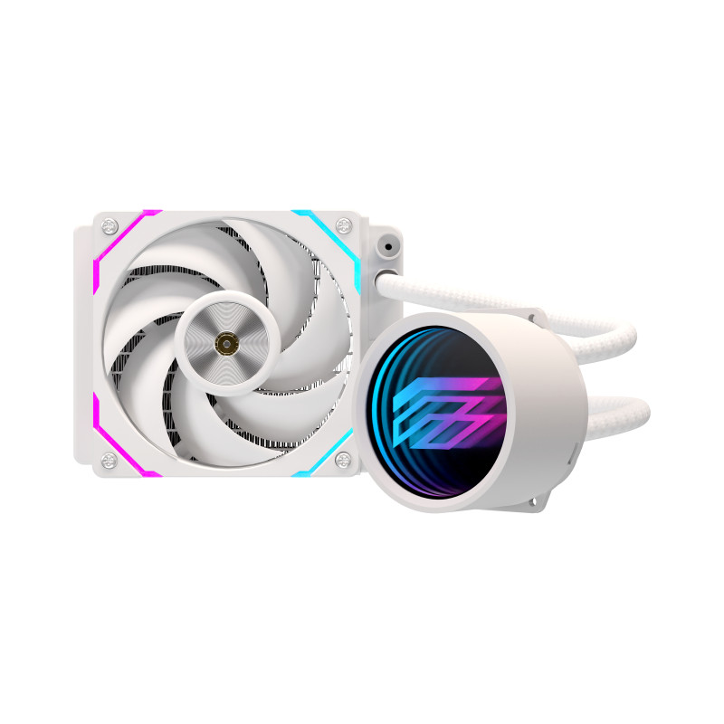 Einarex EXWC-FX-1120R-W FLUX 120 RGB White, Sistema de refrigeración líquida todo en uno, 12 cm, 800 RPM, 2600 RPM, Blanco