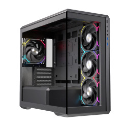 Einarex EXCS-ZM-800R-B ZENITH ZM800 RGB Black, Midi Tower, PC, Negro, ATX, micro ATX, Mini-ITX, Vidrio templado, Juego