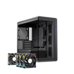 Einarex EXCS-ZM-800R-B ZENITH ZM800 RGB Black, Midi Tower, PC, Negro, ATX, micro ATX, Mini-ITX, Vidrio templado, Juego 2