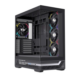 Einarex EXCS-PR-800R-B PRISMA S800 RGB Black, Midi Tower, PC, Negro, ATX, micro ATX, Mini-ITX, Acero, Vidrio templado, Juego