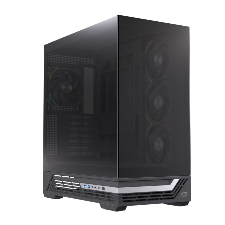Einarex EXCS-PR-800R-B PRISMA S800 RGB Black, Midi Tower, PC, Negro, ATX, micro ATX, Mini-ITX, Acero, Vidrio templado, Juego