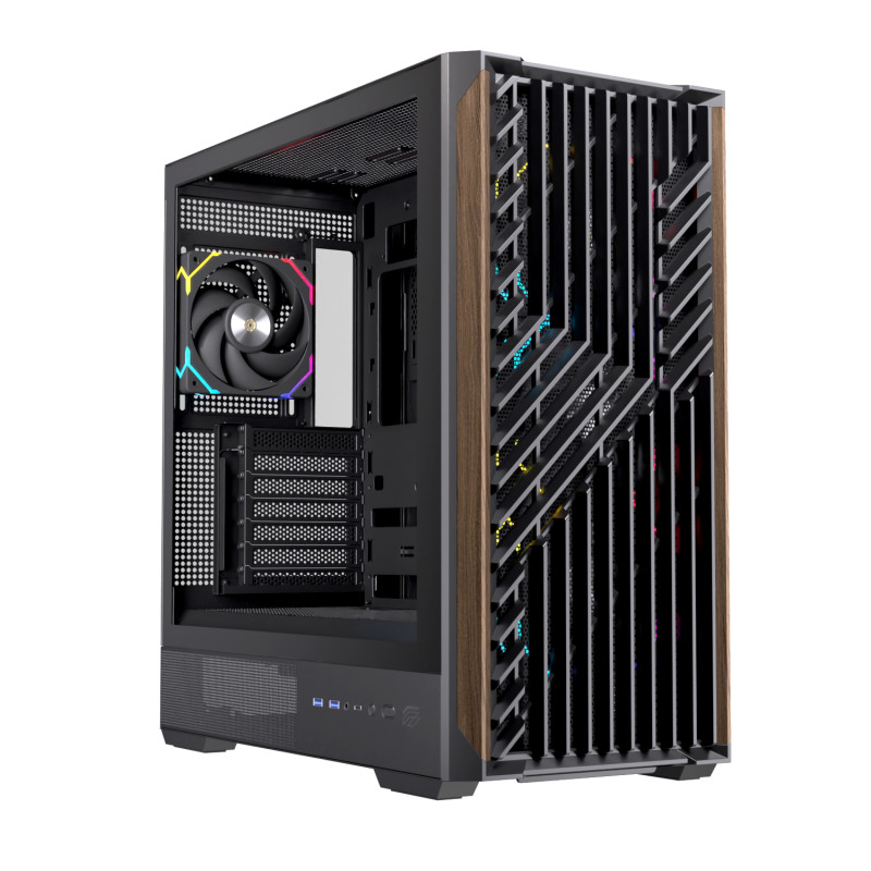 Einarex EXCS-PL-800R-B PULSE P800 RGB Black, Midi Tower, PC, Negro, ATX, micro ATX, Mini-ITX, Acero, Vidrio templado, Juego