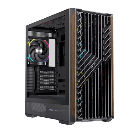 Einarex EXCS-PL-800R-B PULSE P800 RGB Black, Midi Tower, PC, Negro, ATX, micro ATX, Mini-ITX, Acero, Vidrio templado, Juego