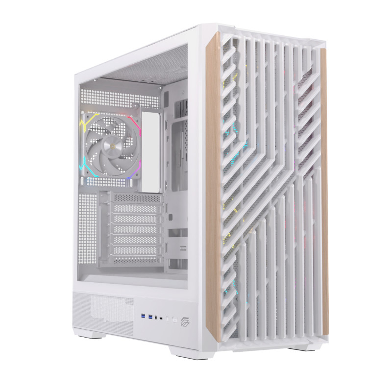 Einarex EXCS-PL-800R-W PULSE P800 RGB White, Midi Tower, PC, Blanco, ATX, micro ATX, Mini-ITX, Acero, Vidrio templado, Juego