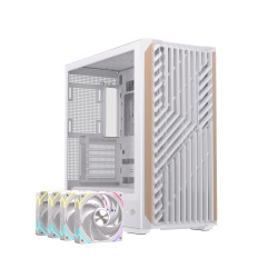 Einarex EXCS-PL-800R-W PULSE P800 RGB White, Midi Tower, PC, Blanco, ATX, micro ATX, Mini-ITX, Acero, Vidrio templado, Juego 2