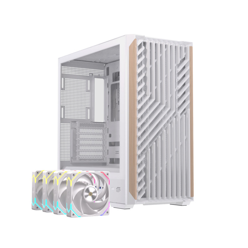 Einarex EXCS-PL-800R-W PULSE P800 RGB White, Midi Tower, PC, Blanco, ATX, micro ATX, Mini-ITX, Acero, Vidrio templado, Juego