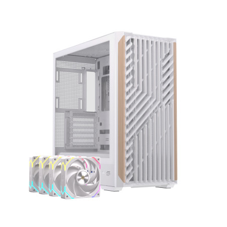 Einarex EXCS-PL-800R-W PULSE P800 RGB White, Midi Tower, PC, Blanco, ATX, micro ATX, Mini-ITX, Acero, Vidrio templado, Juego