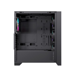 Einarex EXCS-PL-600R-B PULSE P600 RGB Black, Midi Tower, PC, Negro, ATX, micro ATX, Mini-ITX, Acero, Vidrio templado, Juego 2