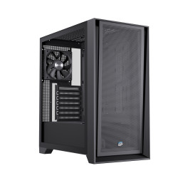 Einarex EXCS-PL-600C-B PULSE P600 Core Black, Midi Tower, PC, Negro, ATX, micro ATX, Mini-ITX, Acero, Vidrio templado, Juego