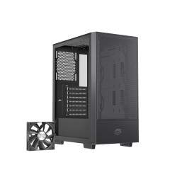 Einarex EXCS-PL-100C-B PULSE P100 Core Black, Midi Tower, PC, Negro, ATX, micro ATX, Mini-ITX, Acero, Vidrio templado, Juego