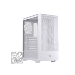 Einarex EXCS-PL-100C-W PULSE P100 Core White, Midi Tower, PC, Blanco, ATX, micro ATX, Mini-ITX, Acero, Vidrio templado, Juego