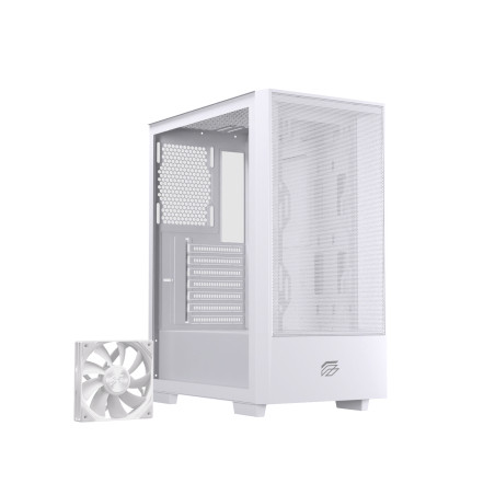 Einarex EXCS-PL-100C-W PULSE P100 Core White, Midi Tower, PC, Blanco, ATX, micro ATX, Mini-ITX, Acero, Vidrio templado, Juego