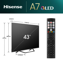 Hisense 20013286 43A7NQ, 109,2 cm (43"), 3840 x 2160 Pixeles, DLED, Smart TV, Wifi, Gris 2