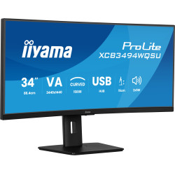 iiyama XCB3494WQSU-B1 ProLite XCB3494WQSU-B1, 86,4 cm (34"), 3440 x 1440 Pixeles, UltraWide Quad HD, LED, 0,4 ms, Negro