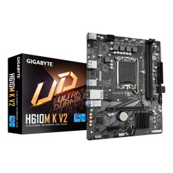 GIGABYTE H610M K V2 H610M K V2 Placa base - Procesadores Intel Core 14ª generación, hasta 5600 MHz DDR5, 1xPCIe 3.0 M.2, LAN