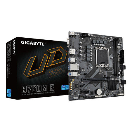 GIGABYTE B760M E B760M E Placa base - Compatible con procesadores Intel Core 14ª generación, VRM de 6+1+1 fases, hasta 7200