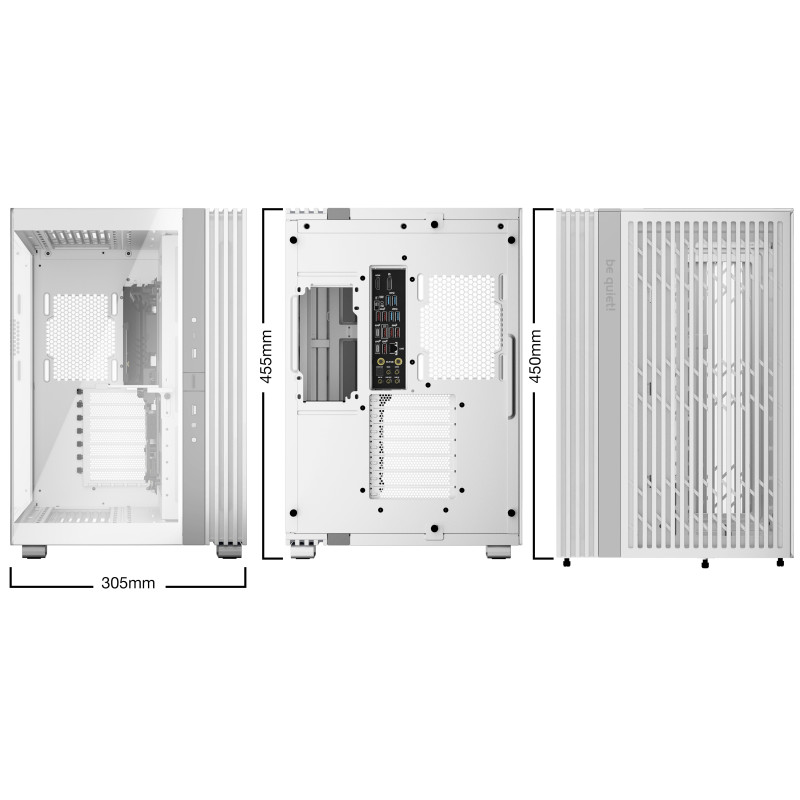 be quiet! BGW66 LIGHT BASE 600 DX White, Midi Tower, PC, Blanco, ATX, micro ATX, Mini-ATX, Acrilonitrilo butadieno estireno