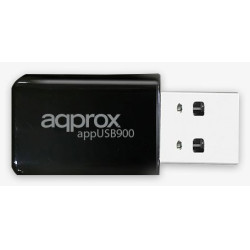 Approx APPUSB900 APPUSB900, Inalámbrico, USB, WLAN, Wi-Fi 6 (802.11ax), 900 Mbit/s, Negro
