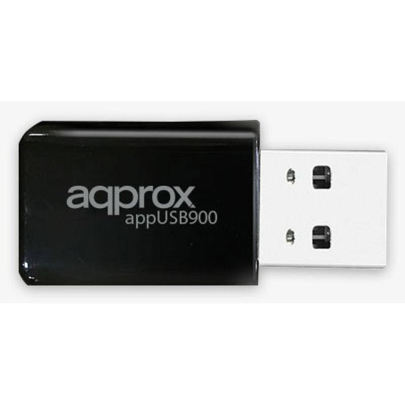 Approx APPUSB900 APPUSB900, Inalámbrico, USB, WLAN, Wi-Fi 6 (802.11ax), 900 Mbit/s, Negro