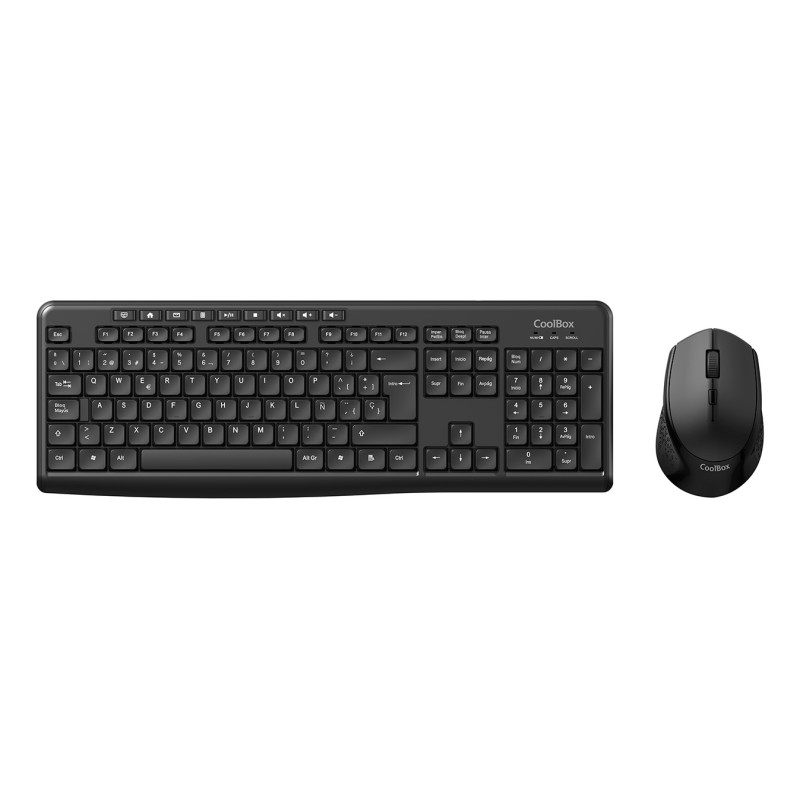 CoolBox COO-KTR-03W KIT INALAMBRICO MULTIMEDIA DE TECLADO Y RATÓN SILENCIOSOS, Inalámbrico, RF inalámbrico, Interruptor de