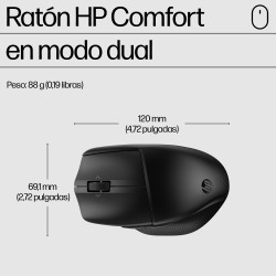 HP 8T6M0UT#ABB Ratón de modo dual 685 Comfort, mano derecha, Wi-Fi, 1200 DPI, Negro 2