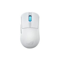 ASUS 90MP03Z0-BMUA10 ROG Harpe Ace Mini, Ambidextro, Óptico, RF Wireless + Bluetooth + USB Type-C, 42000 DPI, Blanco