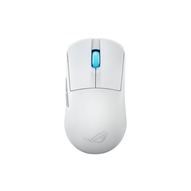 ASUS 90MP03Z0-BMUA10 ROG Harpe Ace Mini, Ambidextro, Óptico, RF Wireless + Bluetooth + USB Type-C, 42000 DPI, Blanco