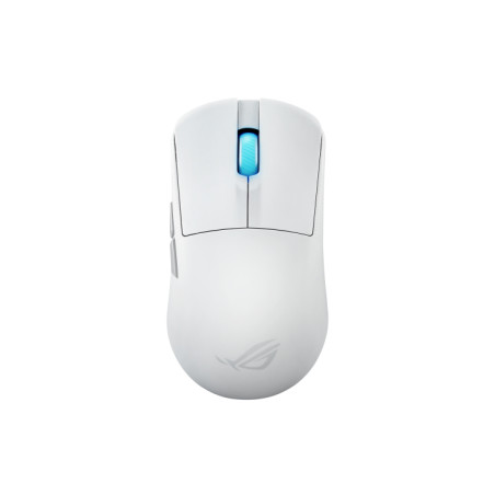 ASUS 90MP03Z0-BMUA10 ROG Harpe Ace Mini, Ambidextro, Óptico, RF Wireless + Bluetooth + USB Type-C, 42000 DPI, Blanco