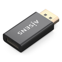 AISENS A125-0908 Conversor DisplayPort a HDMI 4K@60HZ, DP/M-HDMI/H, Negro, DisplayPort, HDMI, Macho, Hembra, Derecho, Derecho