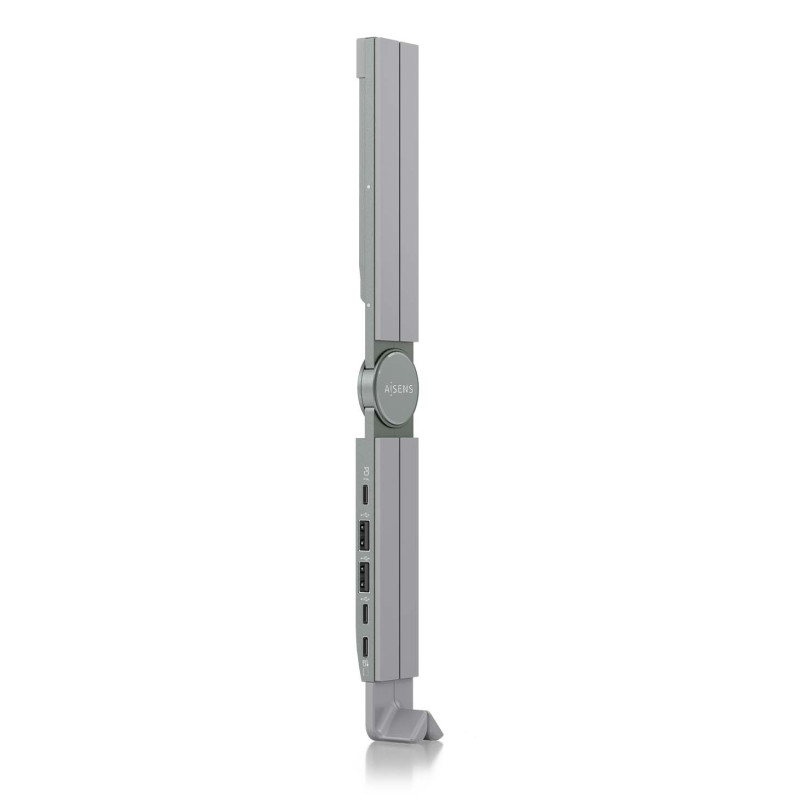 AISENS ASUC-4P021-GR Soporte de Sobremesa Ajustable Para Portail / Tablet Con USB-C Docking 4 en 1, Gris, Soporte para
